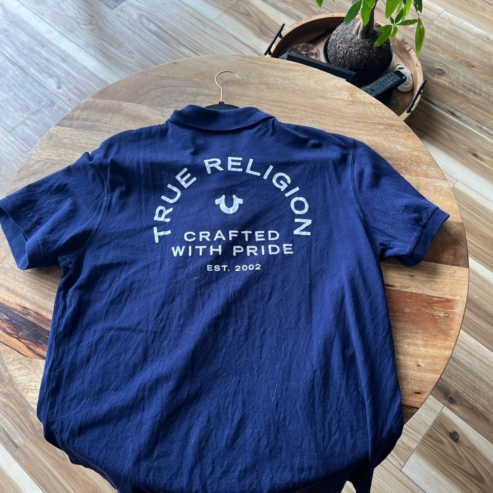 navy true religion polo